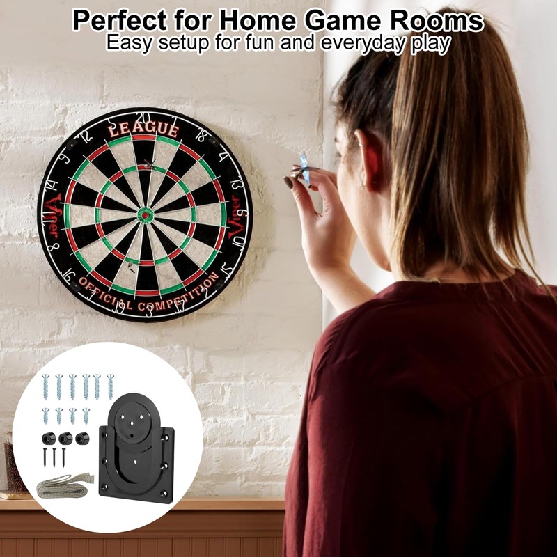 Dart Board Bracket Kit, Black Dartboard Wall Mount Set with