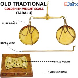 Old Traditional Goldsmith Weight (tarazu) showpiece Brass Weighing Scale Balance Justice Law Scale Decoration Nautical Home Decor Scale Small Brass Weight Scale