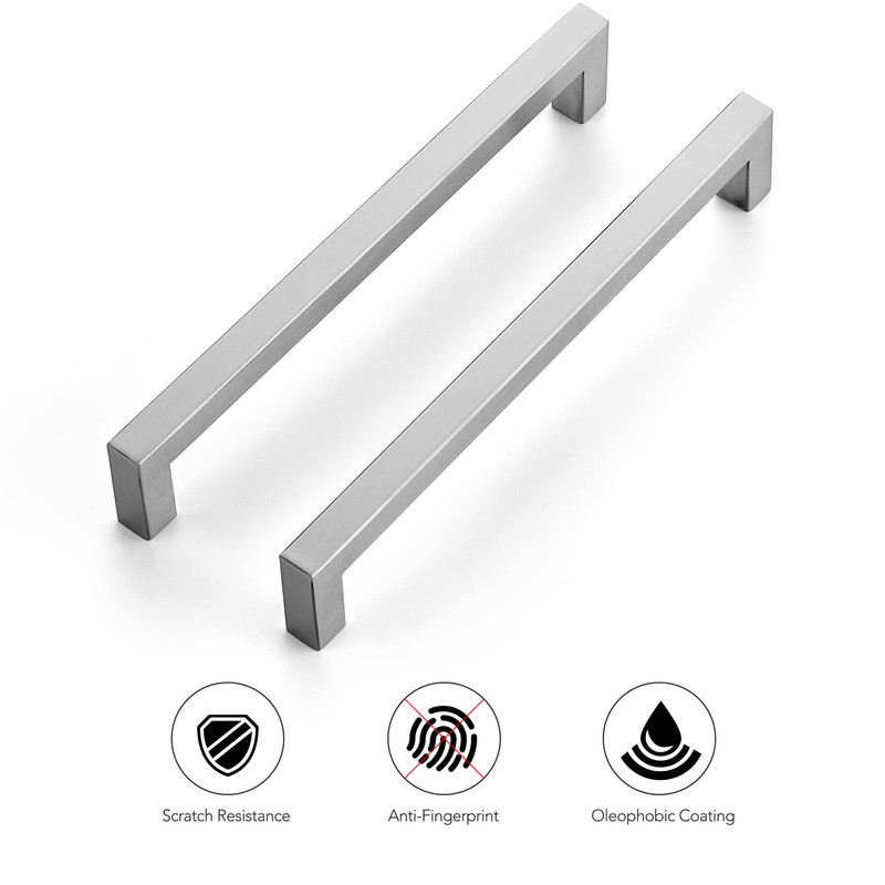 Ravinte 10 Pack 7-1/2 Inch Kitchen Square Cabinet Handles Satin