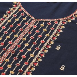 Parvdi Kurta - Conjunto de pantalones para mujer con estilo indio Dupatta Kurti Palazzo para mujer, Azul, XX-Large