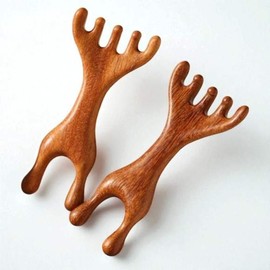 Altipia Wooden Double Head Gua Sha Comb Facial Acupressure Gua Sha Scalp Body Massage / 우드 더블 헤드 괄사빗 얼굴 지압 괄사 두피 바디 마사지