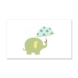 CafePress Baby Elephant Umbrella Rain Car Magnet 20 X 12 Car Magnet, 20"x 12" Magnetic Door Display