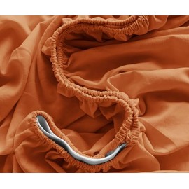 Juego de Sábanas de Microfibra Suave de Lujo con Doble Cepillado / 1800 Hilos de Alta Calidad y Bolsillo Lateral para Accesorios (Cobre, Queen Size)