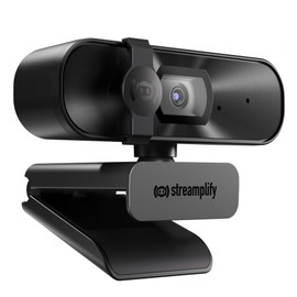 Streamplify CAM MINI Webcam – FHD 1080p 60FPS with Autofocus, Low Light Correction, Dual Stereo Microphones, Privacy Cover, 80° Field of View, Plug & Play – Windows & Mac Compatible