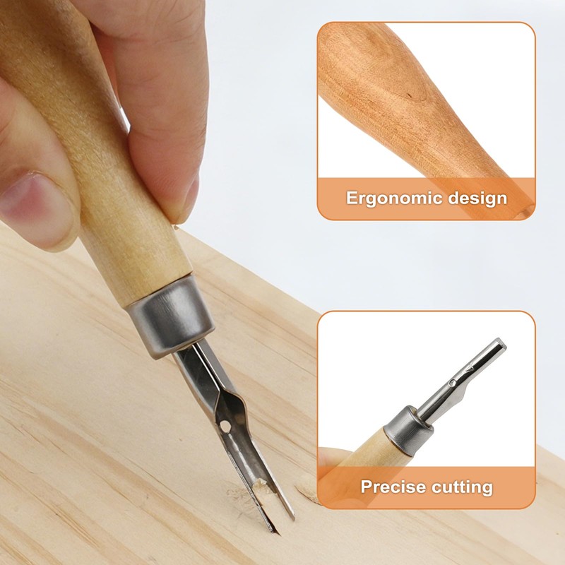 2 Lino Cutting Tools, Linoleum Cutter Wood Handle Kit