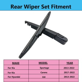 Rear Wiper Blade Arm Set Replacement for Hyundai I10 2013-2022, Kia Sportage 2017-2022, Kia Carens 2013-2022 Back Glass Wipers, Factory OE Style Rear Windshield Wiper Arm & Wiper Blade 98815A4000