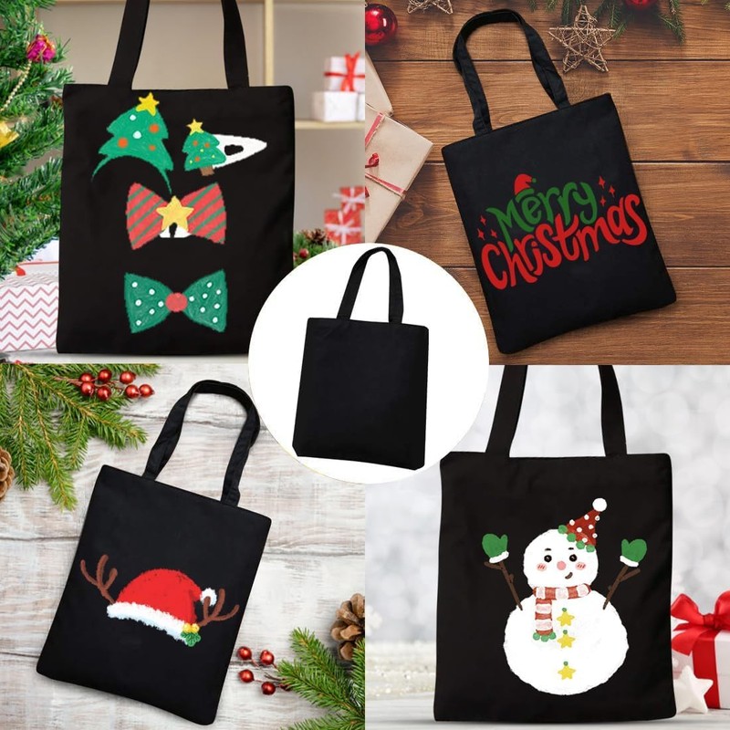 Faylapa 12 Pack Canvas Tote Bags,Heavy Duty Reusable Grocery Shopping