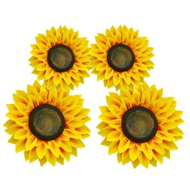 4pcs 3D Sunflower Wall Stickers Yellow - Vivid and Cheerful Floral Wall Decals, Removable Art DIY Decoration for Living Room, Bedroom, Kindergarten, Birthday Party Supply