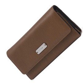 Nautica Money Manager Womens Slim Compact RFID Blocking Credit Card Holder Clutch Wallet Organizer with Zipper Coin Purse and Phone Compartment in Earth