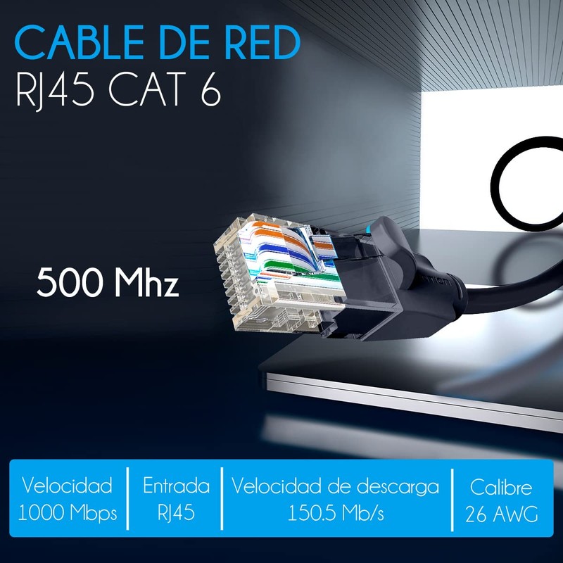 Vention Cable Ethernet Cat6 Cable de Red UTP de 3