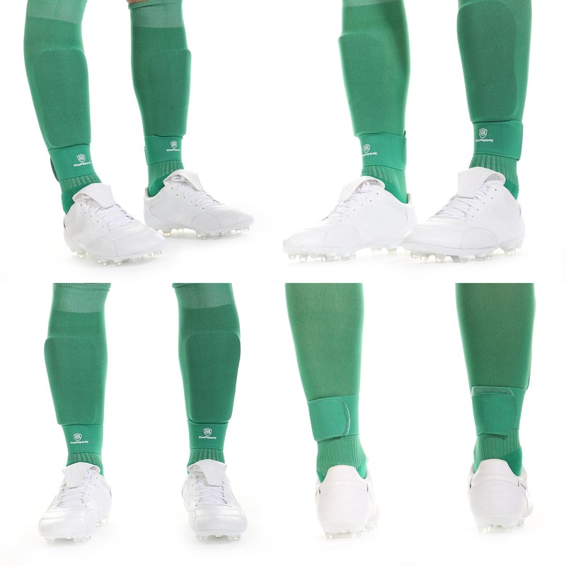 WISEPLAYERFC Football Shin Pad Strap - 2 Elastic Bands for