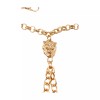 Unbranded Women Gold Metal Hand Chain Charm Lion Wrist Bracelet
