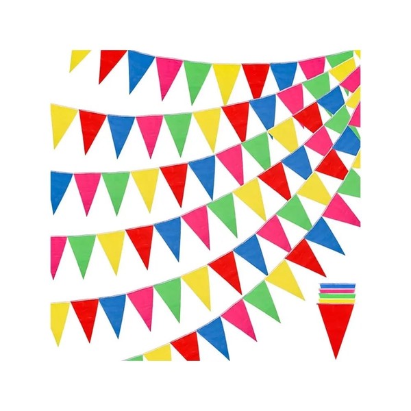 Multicolor Nylon Pennant Flags, 263Ft Durable and Weather Resistant Banner