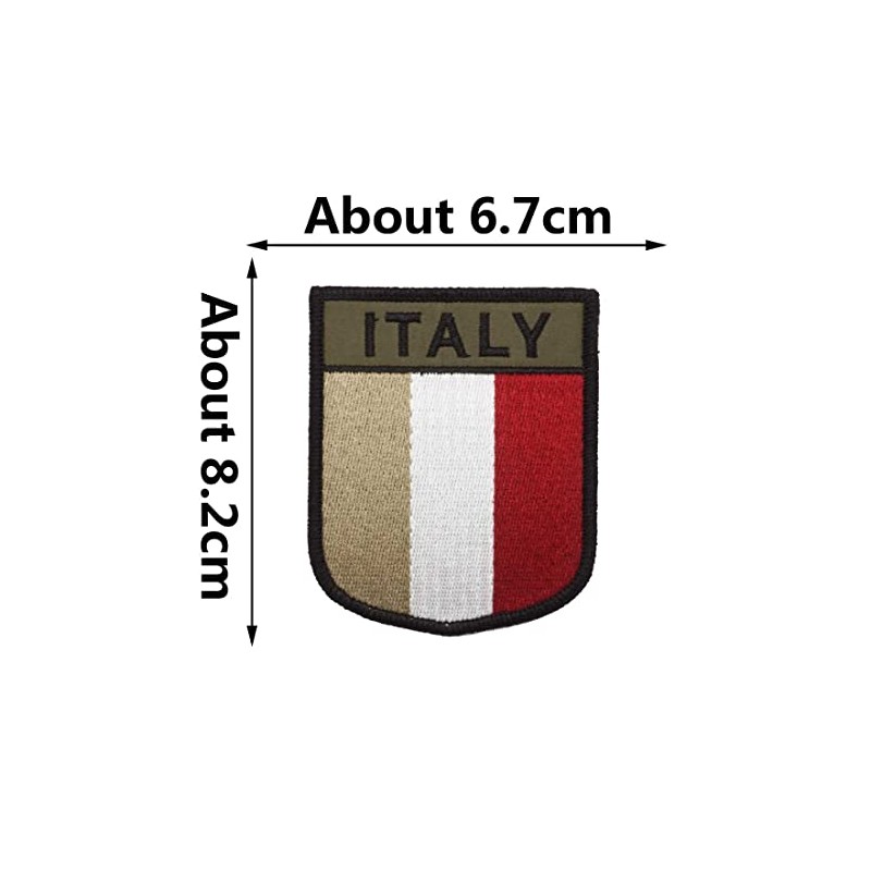 2 Stück Italien Militär Stickerei Patch Abzeichen mit Haken und