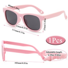 Baby Sunglasses, Baby Sunglasses 0-24 Months With Adjustable Strap Round Soft Frame, For Newborn Infant Toddler Sunglasse Baby Girls Boys, Uv 400