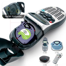 Meritom Compatible Dymo Labelling Tape for Dymo Letratag Label Tape White Paper 12 mm x 4 m, Black on White 91220 91200, Work with Dymo Letratag XR LT-100H LT-100T LT-110T 200B, 5X