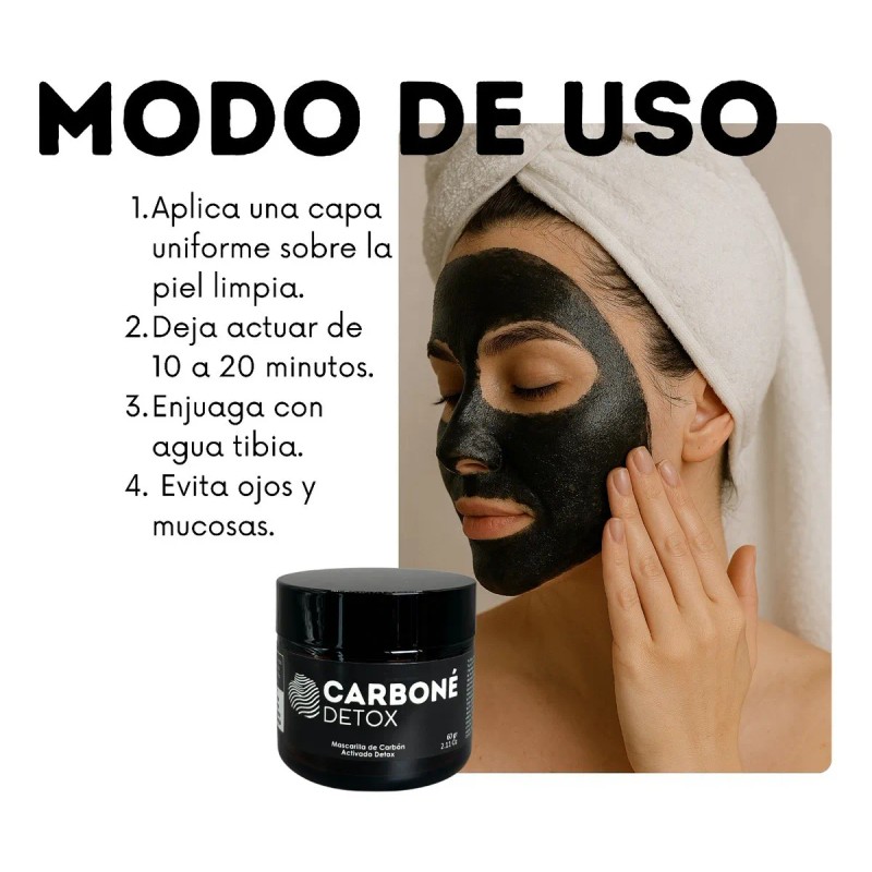 🔥 Mascarilla facial carboné detox sdl lab con carbón activado