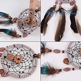 MOREBEST Dream Catcher Handmade Auto Accessories Floral Dreamcatcher Hanging Decorations Wind Chime for Car Kids Room Ornament