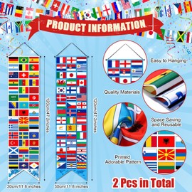 Outus 11 Pcs International World Flags Party Decorations Around the World Hanging Paper Fan International Porch Banner Multicultural Country Flags Decor for Indoor Outdoor Sports Events Party Supplies