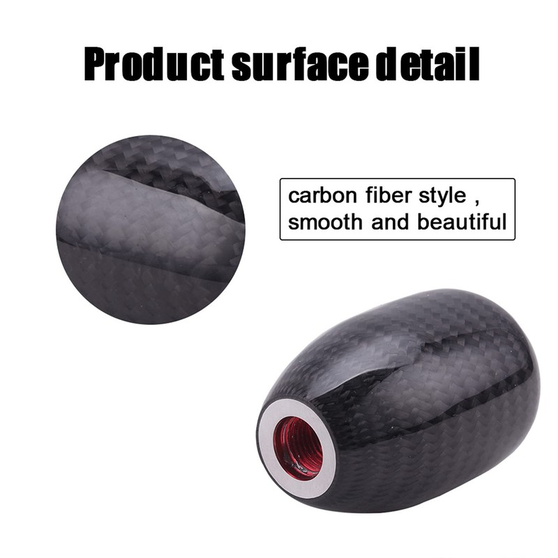 Carbon Fiber Shift Knob Gear Shifter Knobs with 3 Adapter