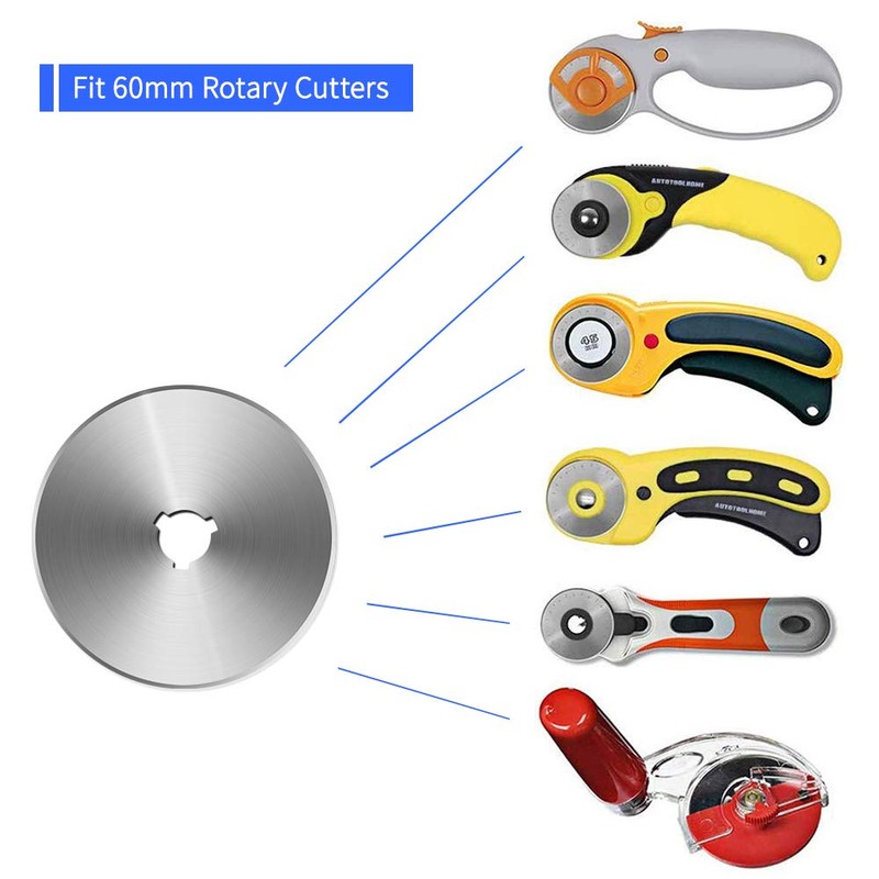 60MM Rotary Cutter Blades, Sopito 10PCS Premium Spare Replacement Cutting
