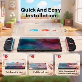 MOCADIA for Switch 2 Screen Protector - Shatterproof Tempered Glass with Auto-Dust Removal, Zero Bubbles Auto-Alignment, Anti-Scratch Glass Film for Switch 2 (2025) Accessories, 2 PCS