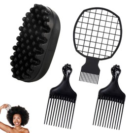 4 PCS Hair Sponge for Curls, Afro Sponge Curl Brush for Men, Twist Detangle Dreadlocks Natural Afro Hair Styling Tool Coily Textured