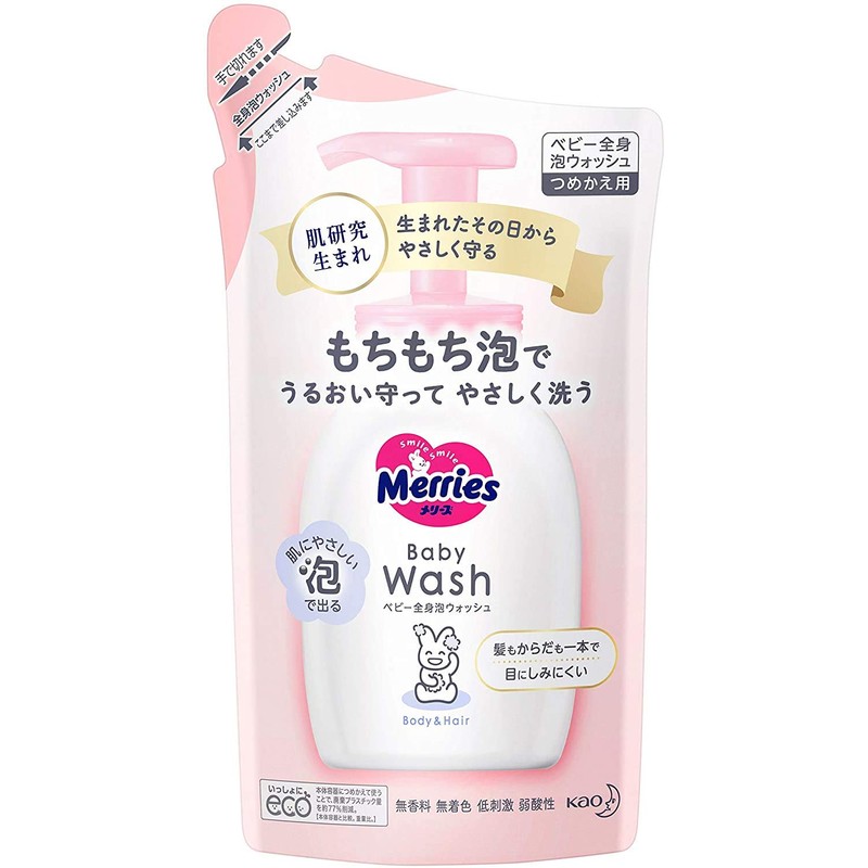 Merries Baby Full Body Foam Wash, Refill, Pack of 2