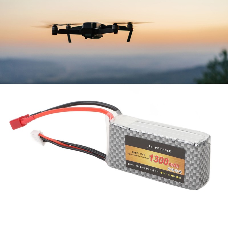 RC LiPo Battery 11.1V 1300mAh 3s with 25CT Connector Lithium