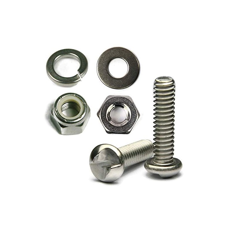 Stainless Steel Tamper Proof 1/4"-20 One Way Machine Screw Kit