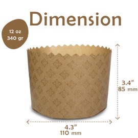 Panettone 12oz Paper Mold - Light Brown Round Non Stick Easter Bread Paper Mold Standard Brown 4.3" W x 3.3" H x 3.35" D by SHSH Trade Group
