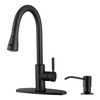 WEWE Black Kitchen Faucet with Soap Dispenser, Kitchen Sink Faucet
