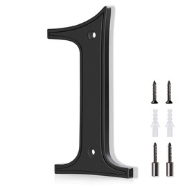 ALTAIR Stainless Steel House Number, Black Floating Modern Metal House Address Numbers, Anti-Rust Zinc Alloy Decor Number with Nail Kit for Mailbox Garden - 1