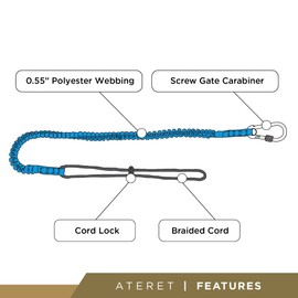 Palmer Safety Tool Lanyard w/Single Carabiner & Adjustable Loop End, Maximum Strength 7KG / 15.0lbs, 52" Total Length, Aluminum Screw Lock Carabiner T2203 (10-Pack)