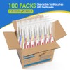 Homvle- 100 Paquetes de Cepillos de Dientes Desechables con Pasta