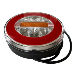 MelTruck® 3 Function Round Neon LED Rear Light Position Light Brake Light Indicator 12 V 24 V E9 for Cars Lorries Trailers