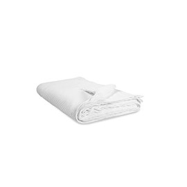 Elite Home 100% GOTS Certified Organic Cotton Super-Soft Bed/Throw Blanket, White, Twin