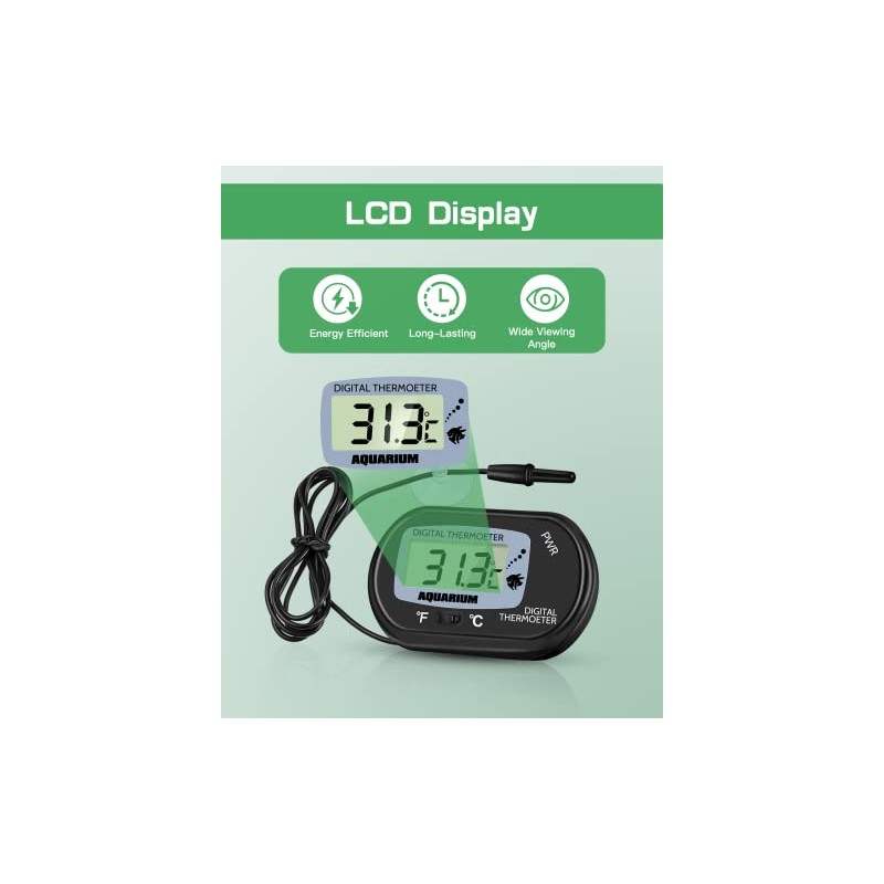 Zacro Pack of 2 LCD Digital Aquarium Thermometer Fish Tank