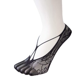 TOETOE - Women Legwear Soft Fishnet Foot-Cover X/Anklet X Seamless Plain Toe Socks, Hygienic, Breathable