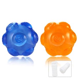 ACEONE Dog Squeaky Ball, Durable Pet Squeak Chew Bouncy Rubber Toy Balls for Small Large Dogs Indestructible Exercise Training Playing