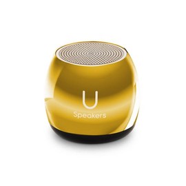 U Micro Speaker | Coin-Sized Portable Wireless Bluetooth 5.0 with Built-in Mic & Remote Shutter | Perfect Little Speaker for Home, Parties, Activities! Tiny Device, Rich Sound - Color: Mirror Gold