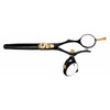 Kissaki Hair Scissors Kanagawa 30 tooth Black W Titanium Double