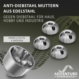 Stainless Steel Anti-Theft Nuts M6 M8 M10 M12 V2A Anti-Theft Security Nut V2A Nut Lock Anti-Theft Device 4-Hole (4 Nuts 1 Nut, M8 (Self-Locking)