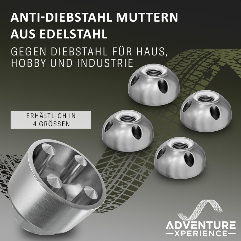 Stainless Steel Anti-Theft Nuts M6 M8 M10 M12 V2A Anti-Theft