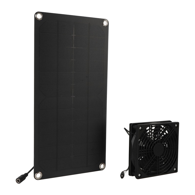 Solar Panel Fan Kit 20W Powered Mini Portable for Greenhouse