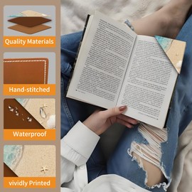 ADUQLZUX Leather Corner Bookmark, Funny Book Marks for Book Lovers, Cute Book Marker Clip Book Accessories for Women Men Summer Beach