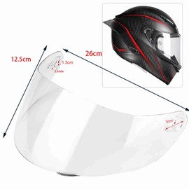 Espusta Motorcycle Helmet Face Shield Replacements, Motorcycle Helmet Visor Compatible with AGV K1 K1S K3 SV K5 K5S UV Protection (Clear)