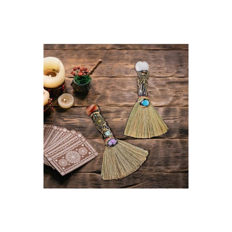 Xuoxeji Xuoxeji Crystal Witch Wiccan Altar Broom,Witchcraft Witches Pagan Altar