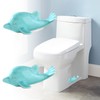 YOUDMEARUD Decorative Ceramic Dolphin Toilet Bolt Covers with Flower-Shaped Push