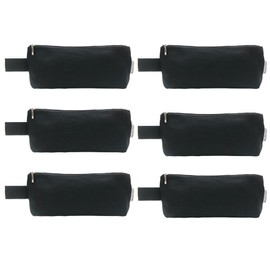Augbunny Multi-purpose 100% Cotton 12oz Canvas Zippered Cosmetic Makeup Pouch 6-pack, black, small